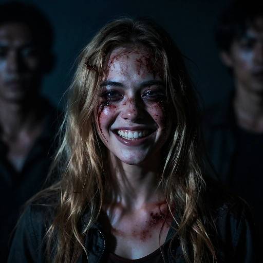 Crazed Woman in Dark Atmosphere