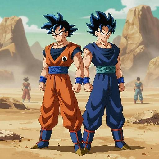 Epic Anime Duel in a Desert Arena