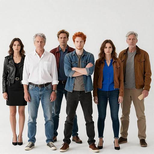 Diverse Group Portrait Against White Background