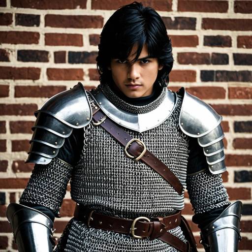 Young Man in Medieval Knight Armor