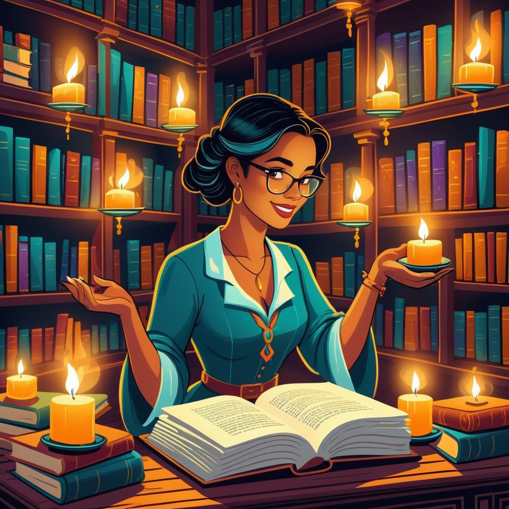 Enchanting Librarian in a Magical Library