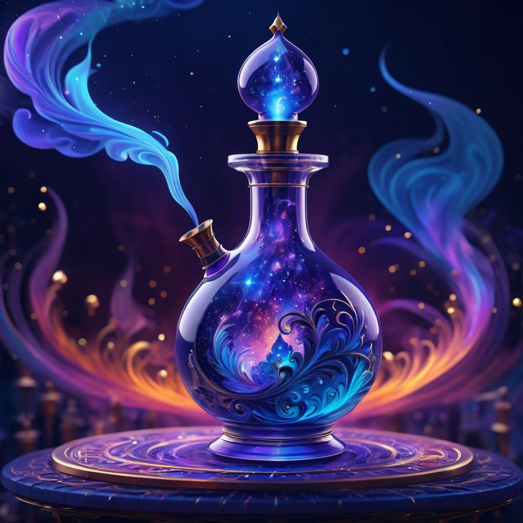 Enchanting Cosmic Potion Bottle Artwork