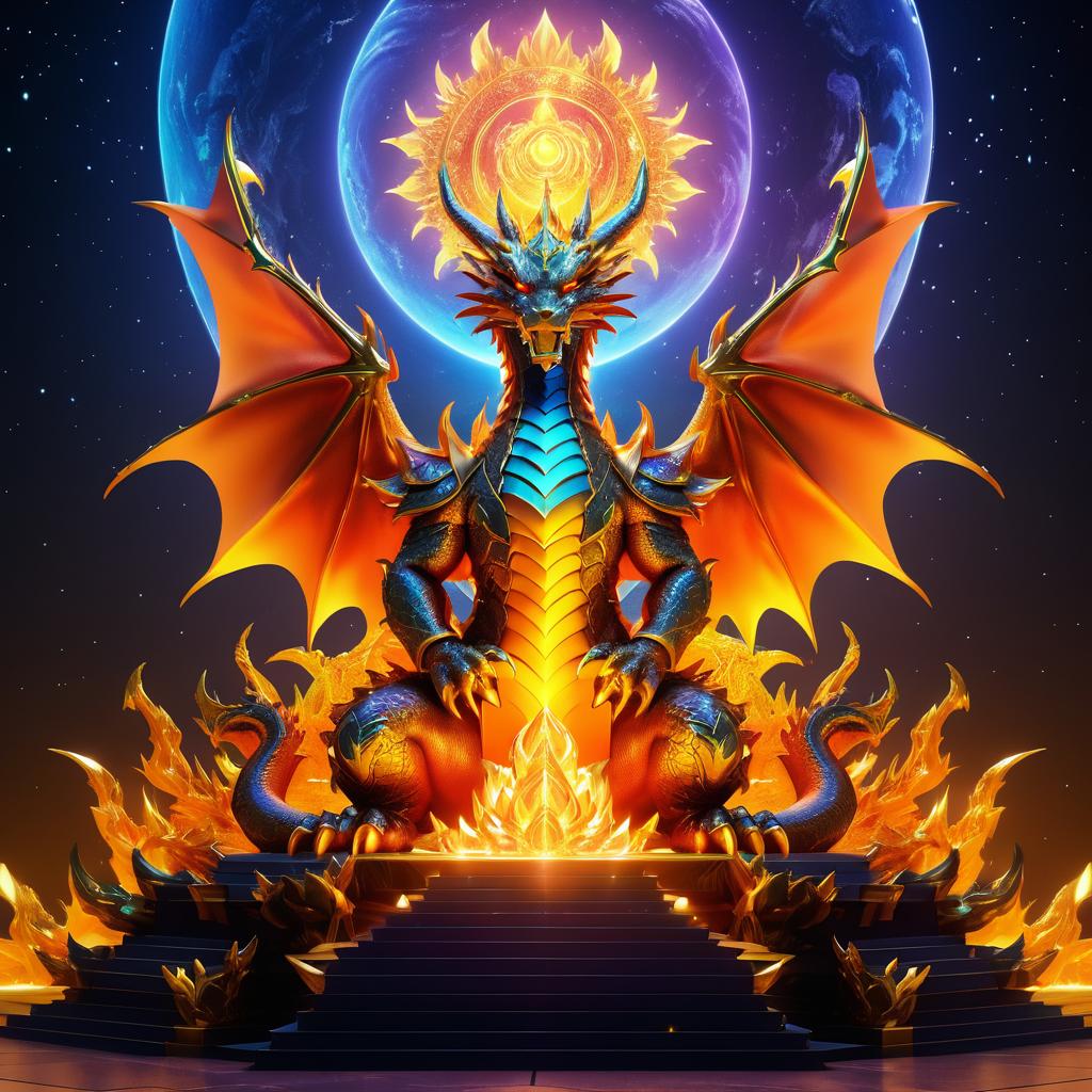 Majestic Solar Dragon on Blazing Throne