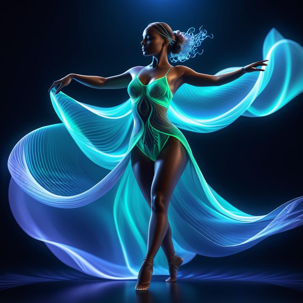 Dramatic Fractal Dancer with Glow Effects