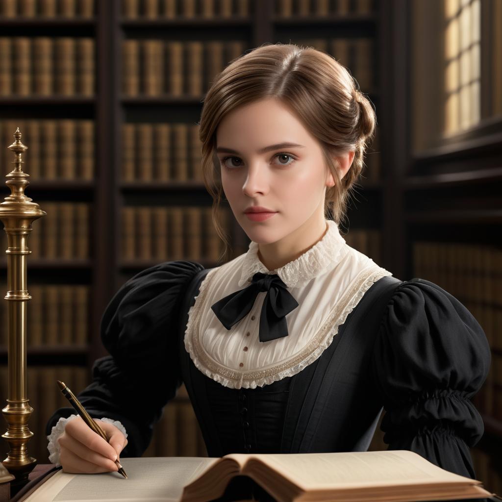 Emma Watson as a Victorian Scholar Portrait