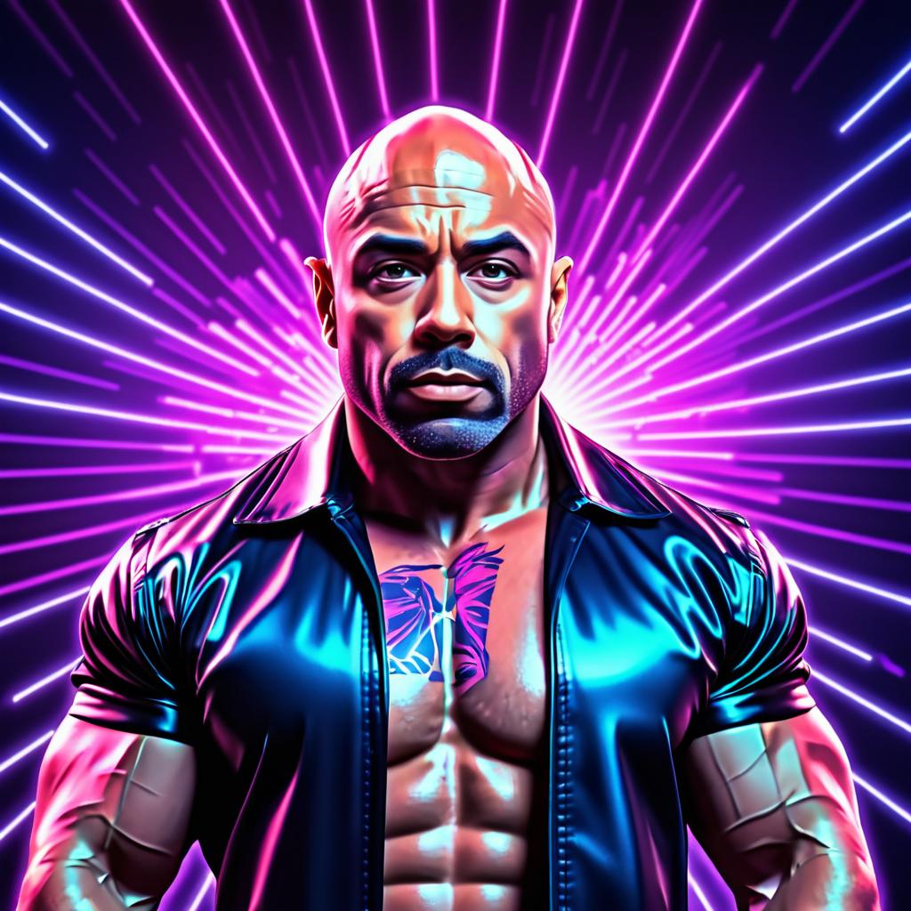 Joe Rogan Podcast in Synthwave Style