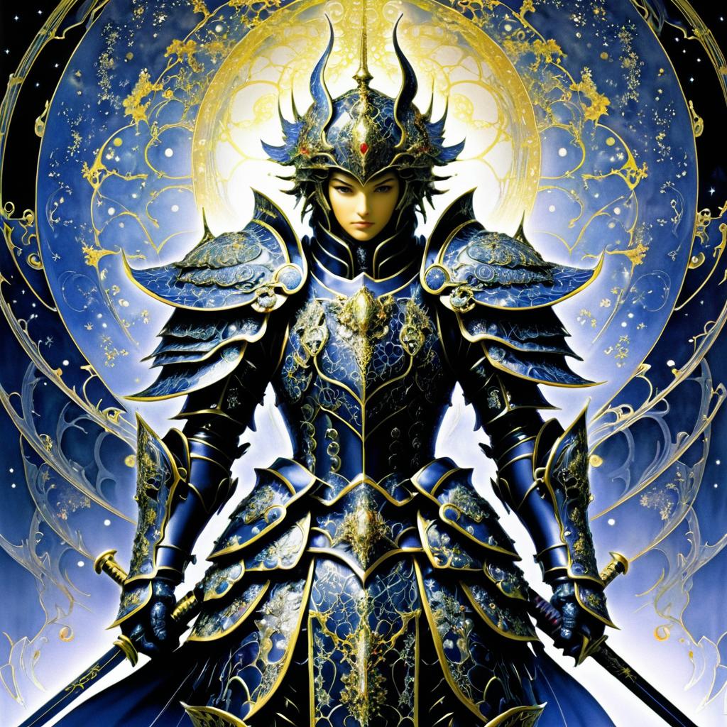 Surreal Cosmic Knight in Fantasy Realm