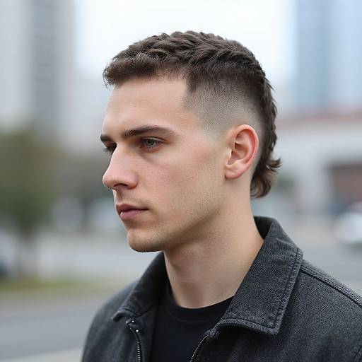 Mullet Fade Portrait of European Man