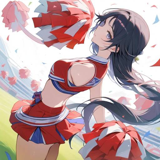 Dynamic Cheerleader in Action