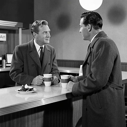 Film Noir Diner Detectives Scene