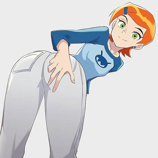Illustration of Gwen tennyson, ben 10 in the style of Fuji (pixiv24804665)