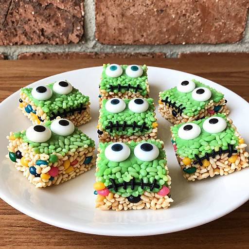 Colorful Frankenstein Rice Krispie Treats