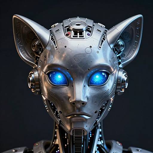 Intricate Futuristic Robotic Head