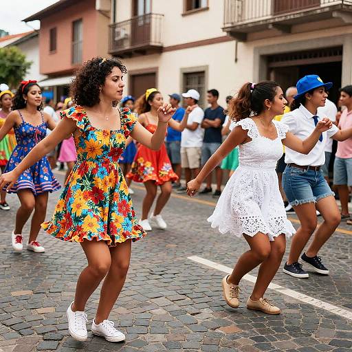 Vibrant Street Parade with Dancers