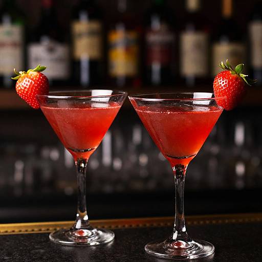 Vibrant Red Strawberry Cocktails
