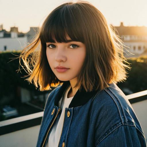 Teen Girl with Textured Bangs Outside
