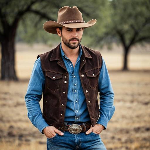 Man Wearing Cowboy Outfit Outdoors