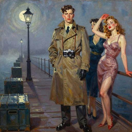 1940s War Correspondent Oil Portrait