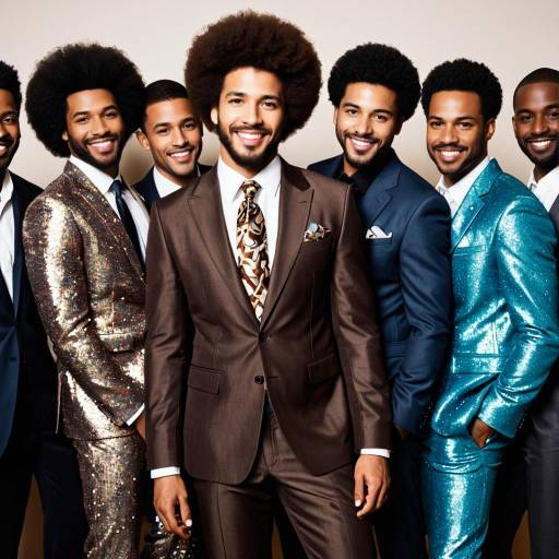 Group of Men in Disco Inspired Suits