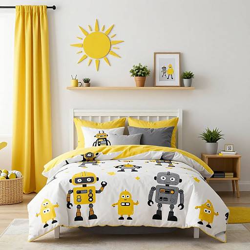 Playful Construction Robot Kids' Bedding