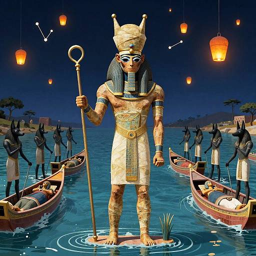Osiris in the Midnight River Duat