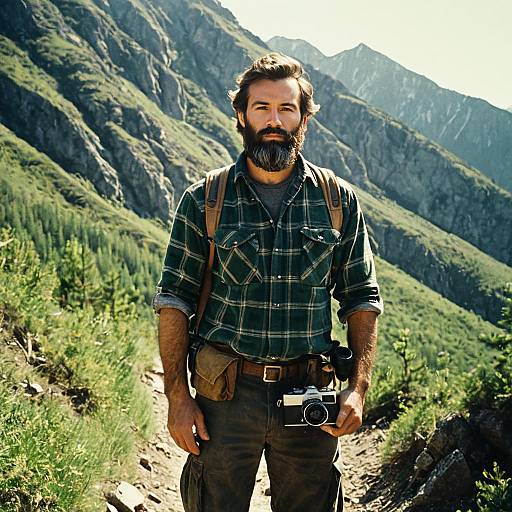 Vintage Adventure Photographer in Nature