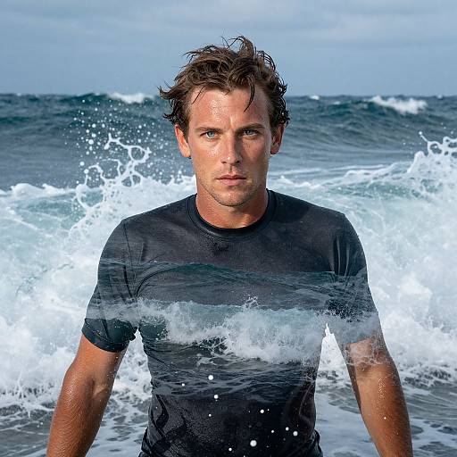 Double Exposure Pearl Diver Portrait