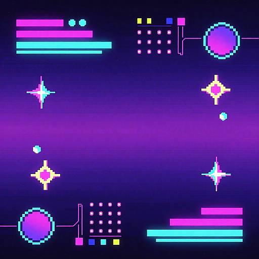 Y2K Cyber Neon Vaporwave Background