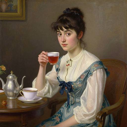 1700s Tea Scene by George Leslie