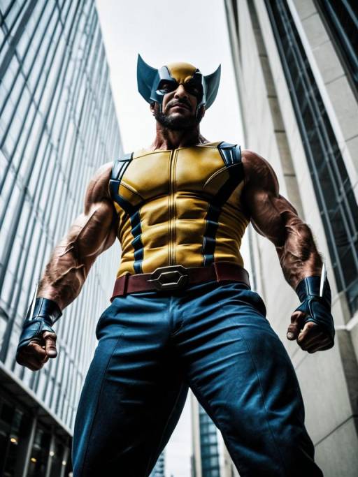 Man in Wolverine Costume Low-Angle Shot