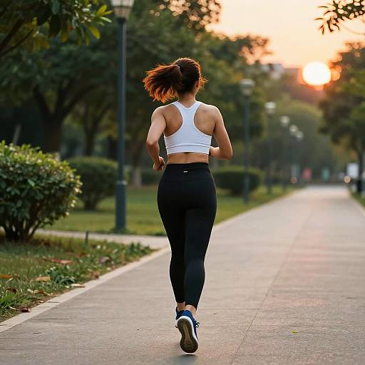 Woman Jogging at Sunset Park