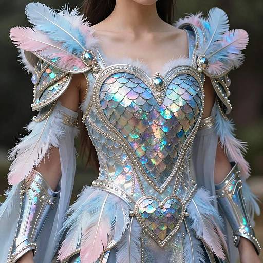 Iridescent Feather and Heart Scale Armor