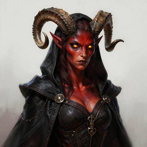 Surly Tiefling Thief Portrait