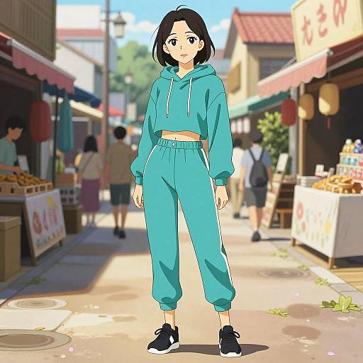 Kyoto Animation Style Woman in Bazaar
