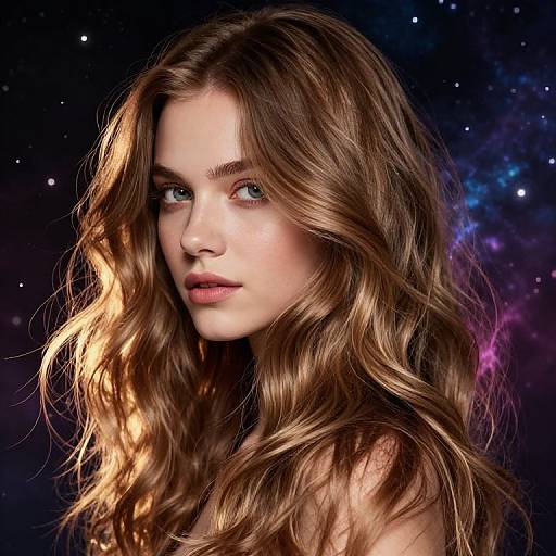 Surreal Portrait of Woman with Glowing Hair