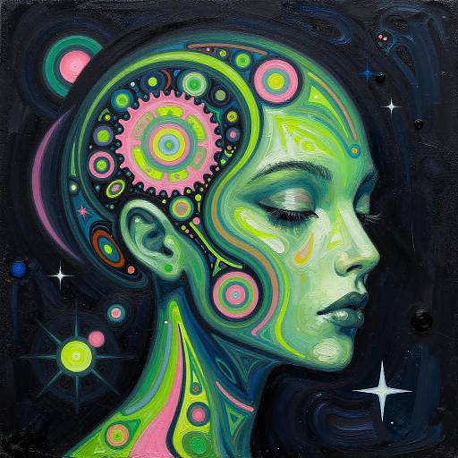 Psychedelic Alien Floral Portrait