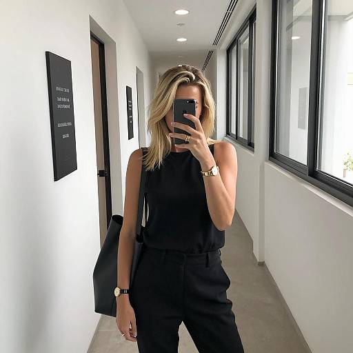 Blonde Woman Taking Mirror Selfie