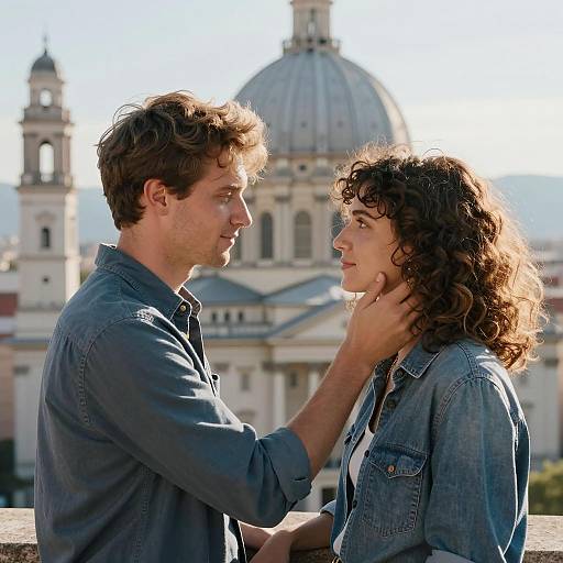 Romantic Profile Photo with Scenic Background