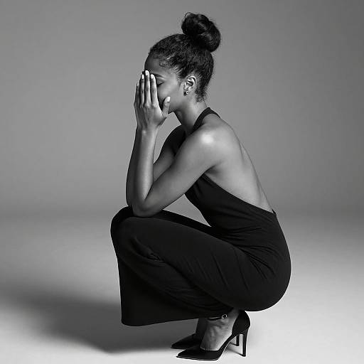 Elegant Contrast: A Black and White Portrait