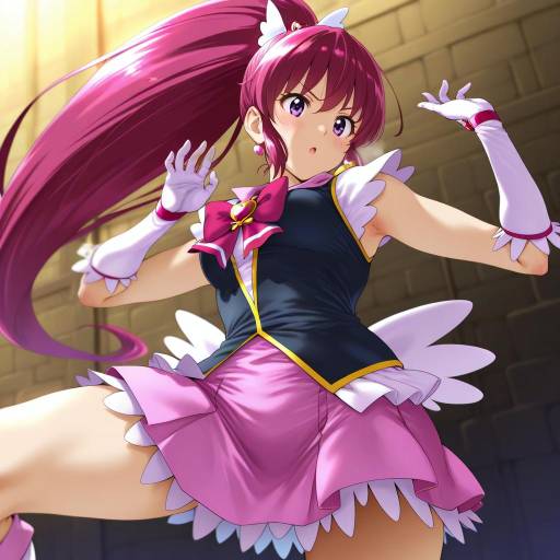 Illustration of Aino megumi, happinesscharge precure! in the style of Pija (pianiishimo)