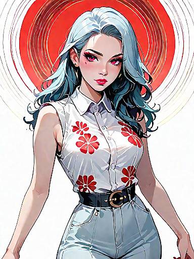 Stylish woman in sleeveless belted jumpsuit