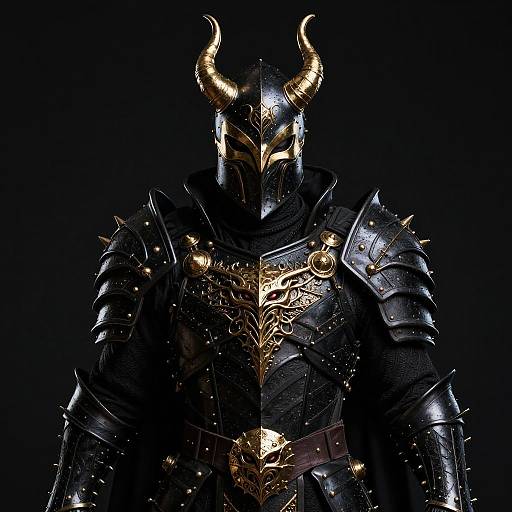 Gilded Infernal Warlock in Black Armor