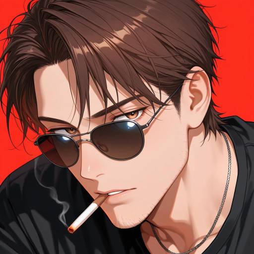 Brooding Male Portrait with Sunglasses Brooding Male Portrait with Sunglasses