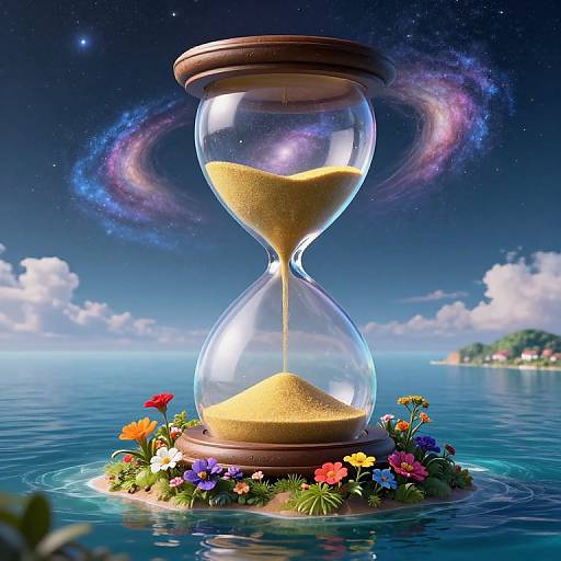 Galactic Hourglass Over Tranquil Island