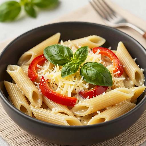 Creamy Penne Pasta with Bell Peppers