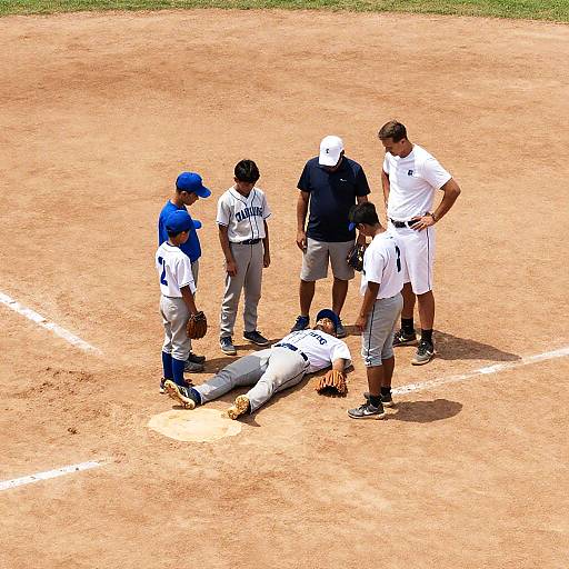 Baseball Field Scene with People Surrounding