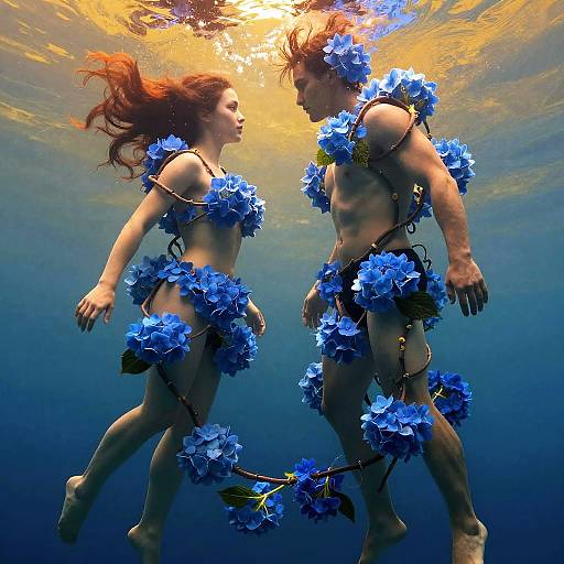 Underwater Intertwined Human Vines