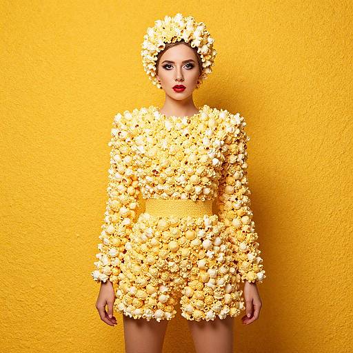 Avant-Garde Popcorn Fashion Portrait