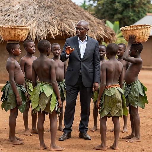 Cultural Encounter: Man and Children