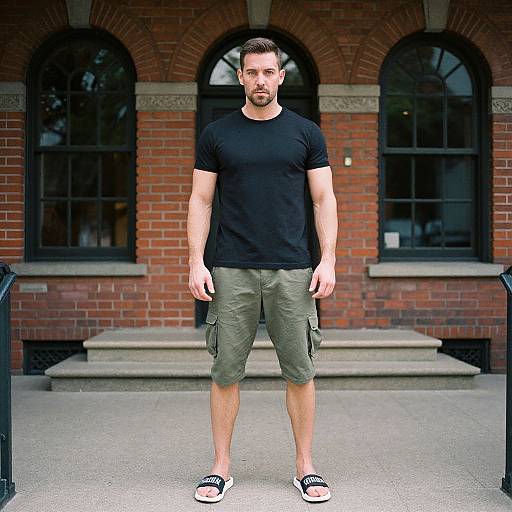 Confident Man by Historic Building